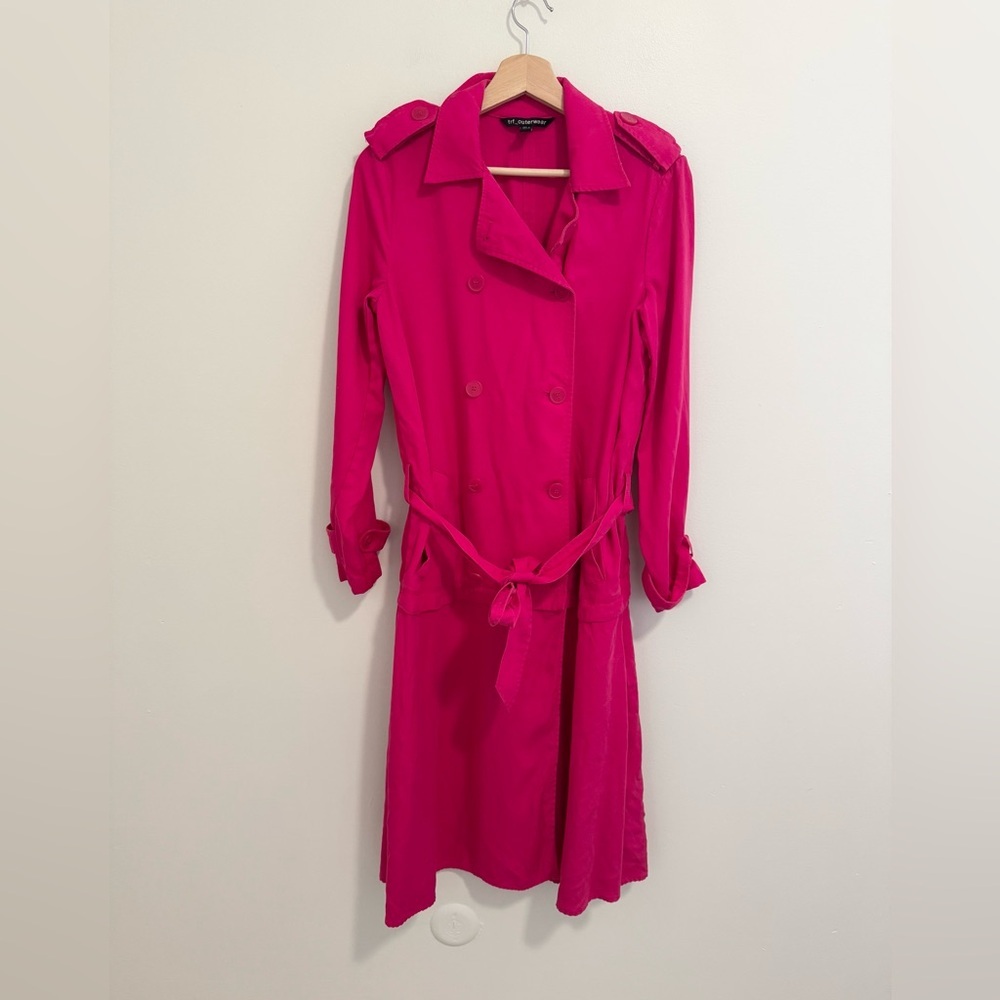 Zara Fuchsia Double-Breasted Trench Coat